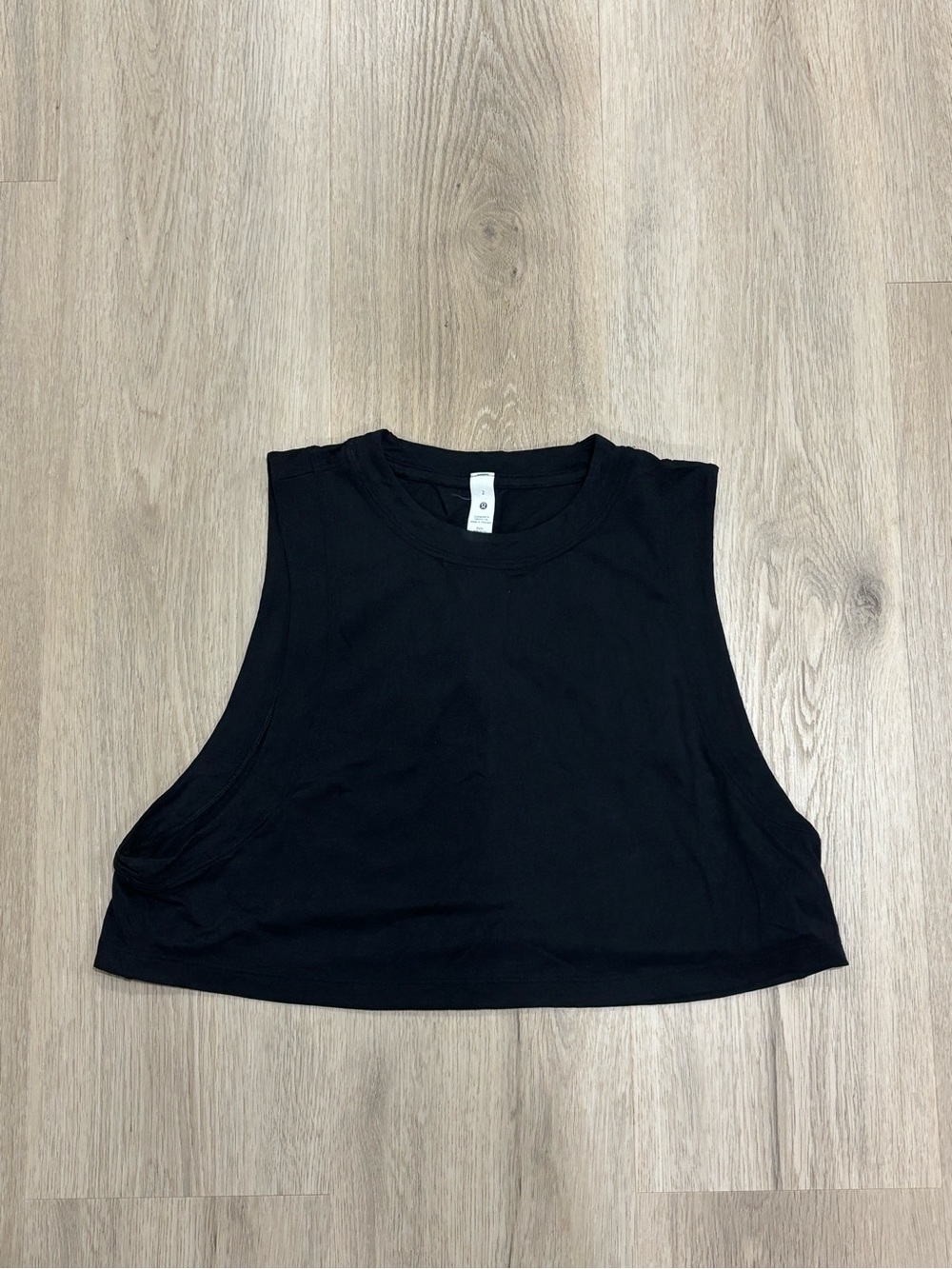lululemon athletica Black Cropped Muscle Tank